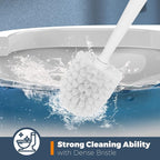 Toilet Brush, 3 Pack Toilet Brushes for Bathroom with Holder, Bathroom Accessories Toilet Bowl Brush with 3 Clean Brush, Toilet Scrub Brush, Toilet Brush Set for Deep Cleaning, White