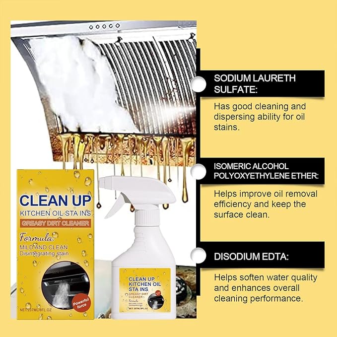 Heavy Duty Kitchen All-Purpose oil stains Cleaner Degreaser spray,Kitchen All-Purpose Cleaner Removes Stains on Microwave,Oven,Stove Top