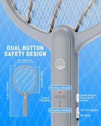 Electric Fly Swatter, 3800V Handheld Bug Zapper Racket, Type-C Rechargeable, Mosquito Zapper for Indoor Outdoor, 3-Layer Safety Mesh, Easy to Use, Lightweight (Basic 1 Pack)