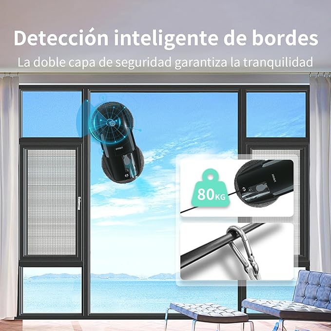 FMART T9Pro Window Cleaning Robot - 3800PA, Ultrasonic Water Spray, AI Path Planning, AI Edge Detection Window Cleaner Robotic with Remote Control & 10 Cloths - Deep Clean Windows, Tiles