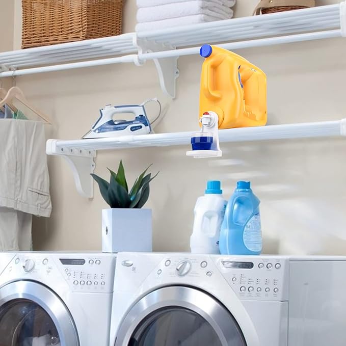 Laundry Detergent Cup Holder, Fabric Softener Drip Catcher, Firmly Holds on Bottle Spouts, Keeps Washer Dryer and Floor Clean and Organized - Pack of 2