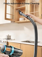 Cordless Vacuum Cleaner, Upgraded 600W 50Kpa 65Mins Vacuum Cleaners for Home, LED Touch Screen Stick Vacuum with Rechargeable Wall Mount & 3.3Ft Extendable Hose for Carpets/Pet Hair/All Floor