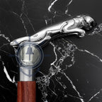 Deluxe Walking Sticks | Rosewood Crafted Cane with Solid Brass Chrome Decorative Bars | Nagina International