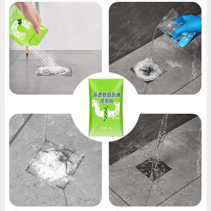 Powerful Pipe Dredging Agent, Powerful Pipeline Dredging Powder, Sink And Drain Cleaner Powder, Drain Clog Remover Agent, Multi-Functional Pipe Unclogging For Kitchen Toilet Bathroom (5PC)
