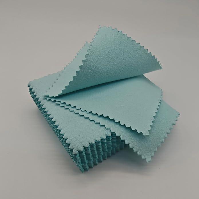 50pcs Jewelry Cleaning Cloth Polishing Cloth for Sterling Silver Gold Platinum Small Polish Cloth (3" x 3")