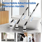 Jorking Electric Spin Scrubber, Cordless Power Scrubber Up to 420RPM Powerful Cleaning, Shower Scrubber for Cleaning Bathtub, Tile and Floor with 8 Types of Replaceable Brush Heads, Voice Broadcast
