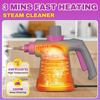 Pressurized Handheld Steam Cleaner, Portable Multi-Surface Cleaner for Home, Multipurpose Steam Cleaner for Tile, Grout, Windows, Bathroom, with 12pcs Accessories (Grey)