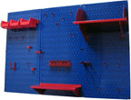 Wall Control Pegboard Organizer 4 ft. Metal Pegboard Standard Tool Storage Kit with Blue Toolboard and Red Accessories