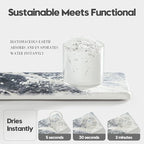 2PCS Bathroom Sink Vanity Trays, Water Absorbing Diatomite Stone Quick Drying Mat for Kitchen Counter, Dish Rack Dispenser Sponge Holder Caddy Organizer, Marble Crack, 9"x3.5"