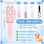 Hushee 60 Pcs Bulk Mini Lint Roller for Pet Hair and Clothes Lint Roller Travel Size Removers Sticky Removing Tool for Travel, Gift Bags, Furniture, Car Seat
