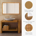 Design House Richland Medicine Cabinet, Fully Assembled, Wall Mounted, 3 Mirrored Doors, Wood Frame, Oak Finish, 48 in x 4.75 in x 30 in, 530584-NOK