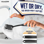 Dish Brush Set of 4 with Bottle Water Brush, Dish Scrub Brush, Scrubber Brush and Straw Brush - Kitchen Scrub Brushes Ergonomic Non Slip Long Handle for Cleaning Cleaner Wash Dish Sink Dishes Cup Pot