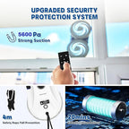 Window Cleaning Robot, Window Cleaner Robot Auto Spray, Automatic Cleaning with Intelligent Path Planning, 5600Pa Suction Power, Edge Detection Technology, Remote Control