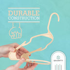 Sharpty Plastic Hangers Clothes Hangers for Clothing, Closet, Coats & Shirts - Notched, Durabl & Space Saving - for Everyday Standard Use, Room Essentials & Basics - 50 Pack - Beige
