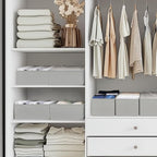 Criusia Drawer Organizer Clothes, 21 Pack Dresser Organizer for Baby Clothes, Underwear, Sock- Foldable Closet Organization and Storage Dividers Bins for Nursery, Bedroom (Grey)