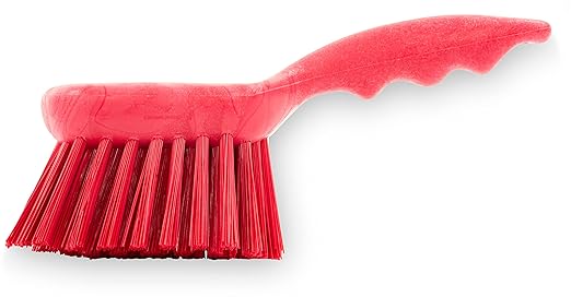 SPARTA 40541EC05 Plastic Scrub Brush, Utility Brush, Kitchen Brush With Hanging Hole For Cleaning, 8 Inches, Red