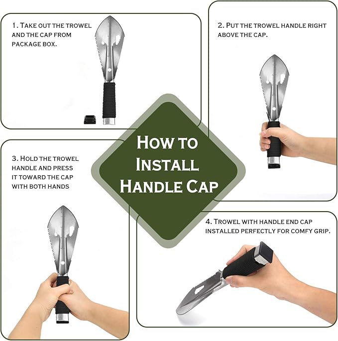 iunio Hiking Trowel, Camping, Backpacking, Portable Shovel, Multitool, Ultralight Camp Tool, with Carrying Pouch, for Gardening, Outdoor, Survival