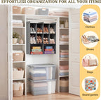 Ofiray-home 3 Tier Hanging Closet Organizer, 10 Compartments Sweater Organizer for Closet with 3 Sturdy Hooks, Closet Organizers and Storage, Wardrobe, Rv, Garment Rack, Grey