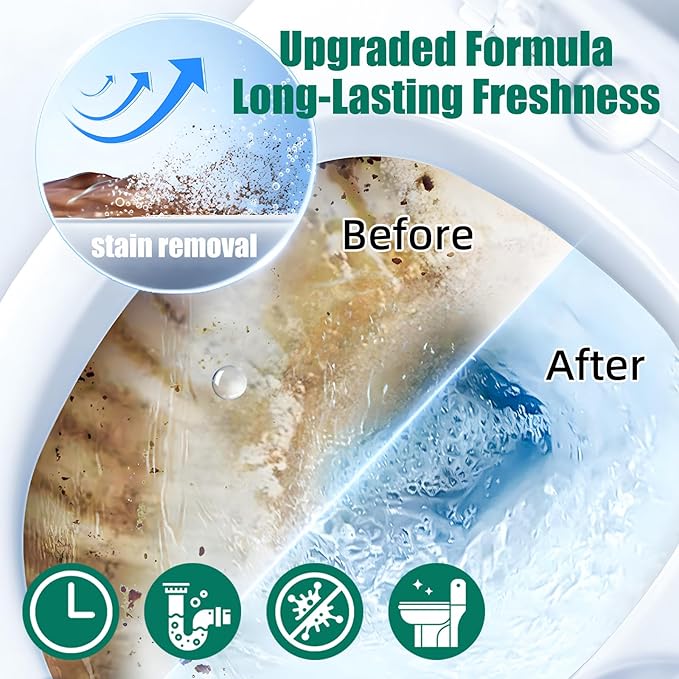 Krazy Clean Toilet Cleaner, Krazy Clean Pro 10 Years Toilet Bowl Cleaners, Crazy Cleans Toilets Bowl Cleaning, Long-Lasting Fresh Scent, Automatically Refreshes Toilet