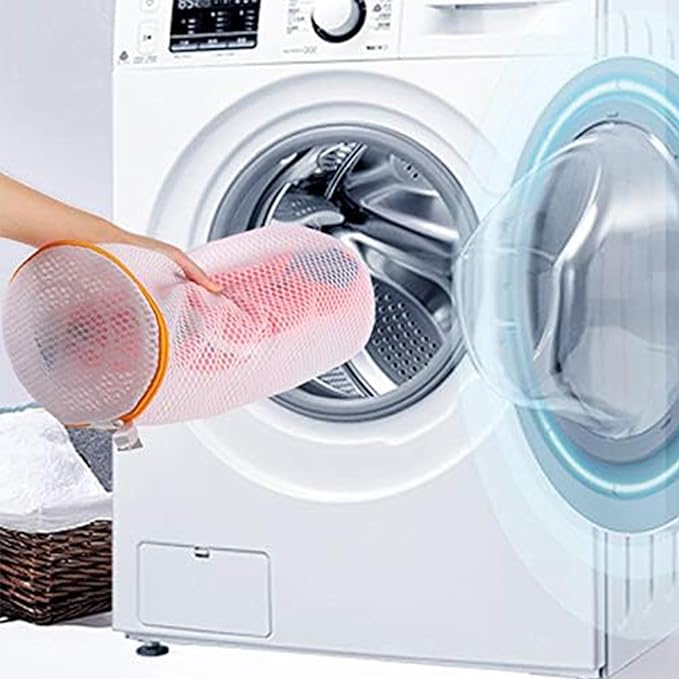 Kimmama Laundry Bags Mesh Wash Bags, Shoe Washing Machine Bag, Net Washer Sack with Zipper, Dryer Pouch for Cleaning and Drying Footwear, Sneaker, Trainers, Plimsolls, Slippers, Gym, Running, Tennis