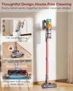 S8 Cordless Vacuum Cleaner, 600W 48Kpa 65mins Stick Vacuum Rechargeable, Wireless Lightweight Handheld Vacuum Cleaners for Home Pet Hair Carpet Hardwood Floor Car