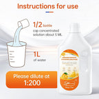 1L Sweet Orange Floor Cleaning Solution Compatible with Roborock&Eufy&iRobot&Ecovacs&Dreame&Shark, Fragrance Deodorization, Deep Cleans for Multiple Hard Floors, Suitable With All Robot Vacuum