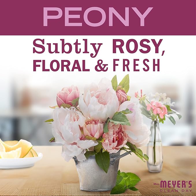 MRS. MEYER'S CLEAN DAY Liquid Dish Soap, Biodegradable Formula, Peony, 16 Fl. Oz - Pack of 3