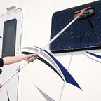 Eazer 89'' Squeegee Window Cleaner 2 in 1 Rotatable Window Cleaning Tool Kit with Extension Pole, Window Washing Equipment with Bendable Head for Indoor/Outdoor Window and Car Glass