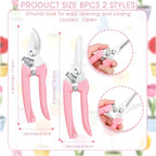 Jutom 8 Pcs Garden Shears Pruning Scissors Clippers Sharp Hand Pruners for Gardening Tools Cutting Flowers Trimming Plants Bonsai Fruits Picking, 4 Bypass Blade and 4 Straight Blade