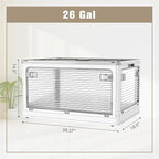 3 Pack Foldable Storage Bins, 26 Gal Collapsible Storage Bins with 5 Opening Ways, Folding Storage Boxes, Foldable Storage Cubes for Clothing, Books, White