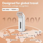 Travel Steamer for Clothes,100V-240V for Globle Traveling,Book-size Integrated design,Steamer ＆ Iron 2 In 1 for Clothes Portable mini, Clothes Steamer handheld for Home,Office(Panda color)