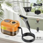 Handheld Steam Cleaner, Portable Steamer for Cleaning with 9pcs Accessories, 6-Level Adjustable Handle, 12s Heat-Up, 1200ml Tank, Steam Cleaner for Home,Dirt,Grout,Tile,Floor,Couch and Car (Orange)