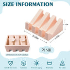 Silicone Soap Dish with Drain, Upgrade Double Suction Cups at The Bottom for Anti-Slip and Stability, Soap Dish Shower Waterfall Bar Soap Holder Tray with Drain Soap Holder (4, Pink)