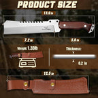 TAN REN Machete for Cutting Trees Heavy Duty, Survival Machete with Sheath for Yard Work, Full Tang Fixed Blade Knife with Wood Handle, Camping Machetes Heavy Duty, Clearing Brush and Gardening