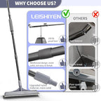 Carpet Rake for Pet Hair Removal - 3 in 1 Pet Hair Remover Tool with 58" Adjustable Long Handle,Reusable Dog & Cat Carpet Scraper,Pet Hair Remover for Rugs,Mats,Couch,Curtains(Gray)