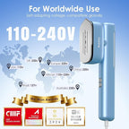 FEPPO Travel Steamer for Clothes, 110-240V Dual Voltage Portable Steamer & Iron 2 in 1, Fast Heat Up, 1100W Powerful Garment Steamer, Large Ceramic Heat Panel for Home & Global & Europe Traveling