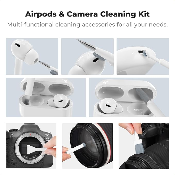 K&F CONCEPT 32-in-1 Keyboard Cleaning Kit Laptop Cleaner - Multifunction Electronic Device Cleaner Set for Cell Phone Tablet PC Camera Keyboard Earbud