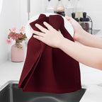 Homaxy 100% Cotton Waffle Weave Kitchen Dish Towels, Ultra Soft Absorbent Quick Drying Cleaning Towel, 13 x 28 Inches, 4-Pack, Burgundy
