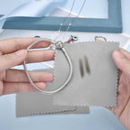 SEVENWELL 50pcs Jewelry Cleaning Cloth Gray Polishing Cloth for Sterling Silver Gold Platinum Small Silver Polish 8x8cm