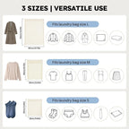 Mesh Laundry Bags Delicates: Laundry Bags Mesh Wash bags - Durable Cotton Garment Bag with Sturdy Zipper for Washing Machine Lingerie Clothes Pants Shoes & Socks Beige(6 PCS)