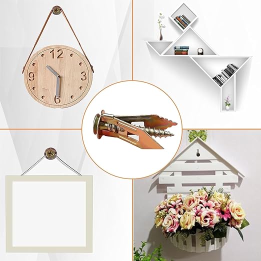 Self-Drilling Wall Anchor Screws Set, 400 Pieces, 4 Sizes, No-Drill Installation Kit with Zinc Plated Steel Dry Wall Screws no Drilling Required, Easy to Install (100)