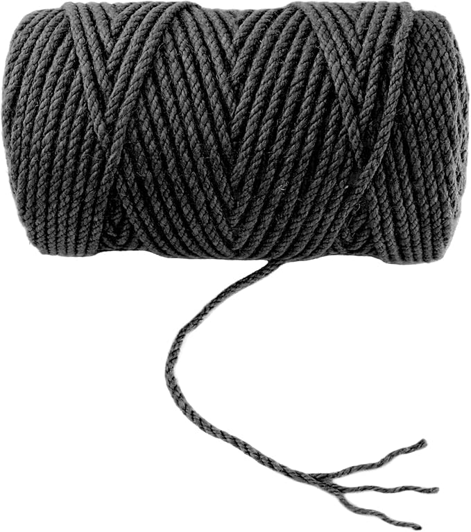 4mm x 200 Feet Black Jute Rope, Twine for Gardening Tomato Climbing Plant Tie Floristry Crafts Gift Wrapping Packing Decor