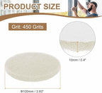 HARFINGTON 6pcs Scrubber Scouring Pads 450 Grits 4 Inch Drill Power Brush Hoop and Loop Surface Conditioning Disc Drill Scuffing Disc Scrub Pads for Home Kitchen Cleaning, White