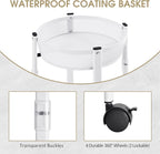 TOOLF 3-Tier Foldable Rolling Cart, Collapsible Metal Utility Cart with Wheels, No Assemble, Multifunction Storage Organizer Trolley for Kitchen, Bathroom, Dorm, Nursery, White