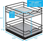 Pull Out Cabinet Organizer for Spices, Cans - Heavy Duty with Lifetime Limited Warranty- Pull Out Spice Rack- Cabinet Pull Out Shelf for Cans,Dishes, Etc, 8-1/2"Wx10-3/8"Dx8-7/8"H, Black