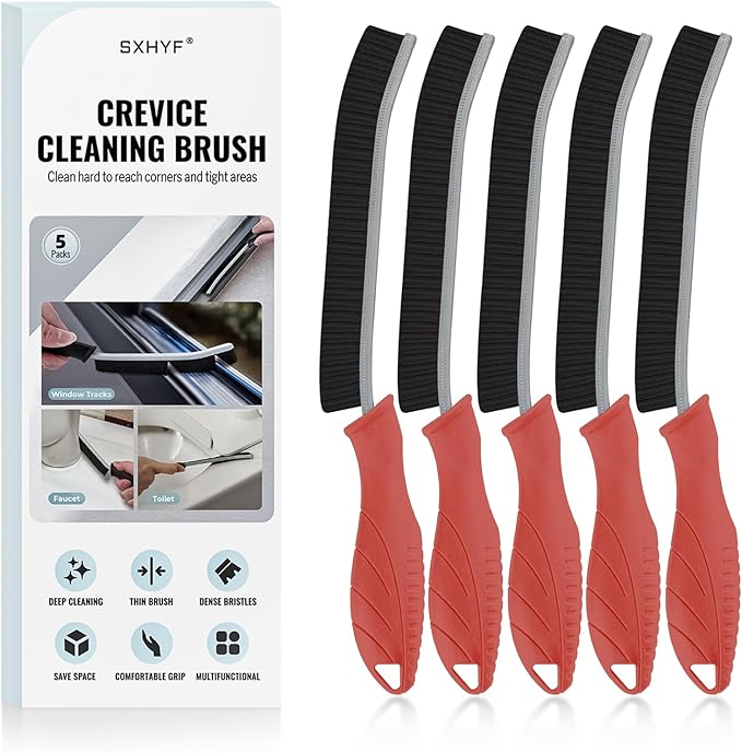SXhyf Crevice Cleaning Brush - Grout Scrub Brush, House Cleaning Supplies, Gap Cleaning Tools, Home Essentials, Gifts for Women Men, Hard Bristle Crevice Cleaner Brush for Household Use, Bathroom