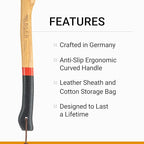 Adler Canoe Axe - German Made with a 19.5 inch Handle Coated in Anti-Slip Black Grip Paint - 1.35 Pound Head Weight