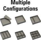Household Essentials 3 Piece Drawer Organizers Starter Set, Customizable Inserts, Large Tray and 2 Small Trays, Cream