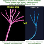 IMAGE 6 Roll Mason Line String Line - #18 Braided Nylon String - 500 Ft Length - Nylon with Reloadable Line Reel Twine for Gardening Or Masonry Tools, Perfect Construction String (Pink)