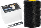 9-Ply Black String Waxed Twine, 660 Feet per Roll Heavy Duty Twine String, Black Cable Tie Down Wax Lacing Cord for Indoor or Outdoor Use,Thick Black Twine Wax String with 160 LBS Tensile Strength (2)